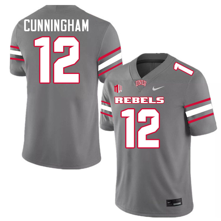 UNLV Rebels #12 Randall Cunningham Jersey Football College Uniforms,Apparels-Grey